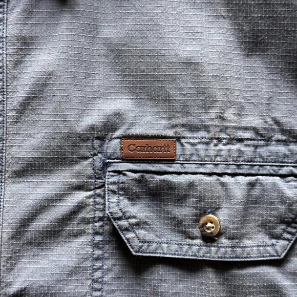 vintage carhartt boxy light blue button up shirt - Picture 2 of 4